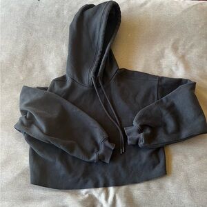 Fabletics cropped black fleece sweatshirt